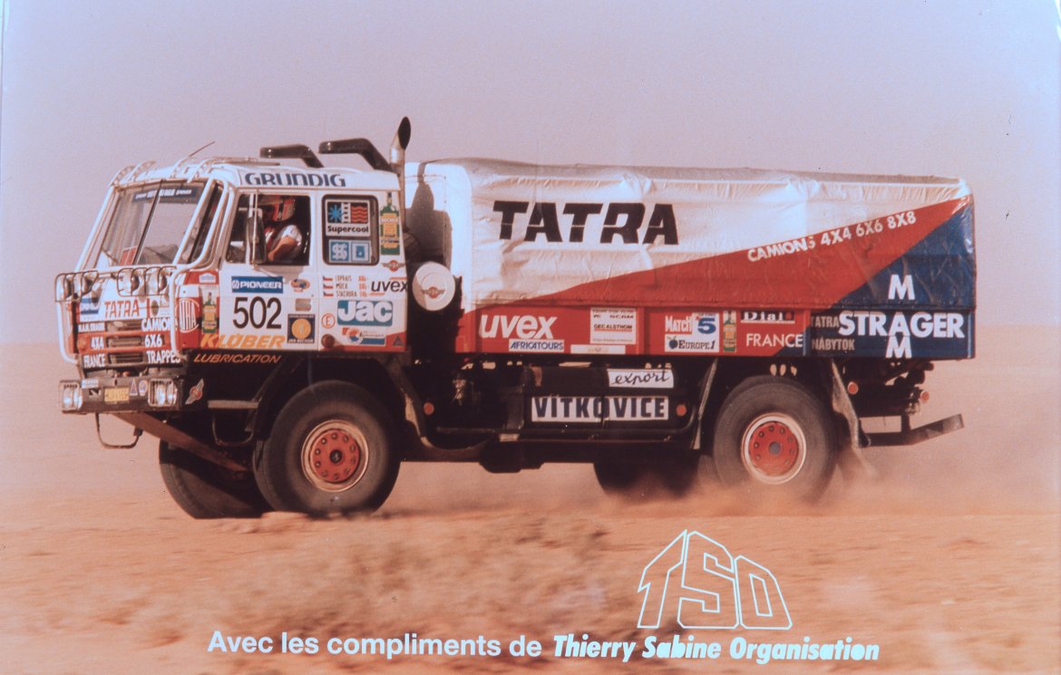 Dakar 1990 - nebýt problémů v nejdelší etapě, tak si jel Karel Loprais pro třetí místo.