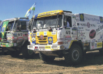 Dakar 2004 - v cíli vedle brazilsko-české Tatry Tomáše Tomečka a André de Azeveda.